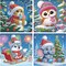 4 Packs Christmas Cute Animals Diamond Painting Kits Without Frame - 6x6 Inch
